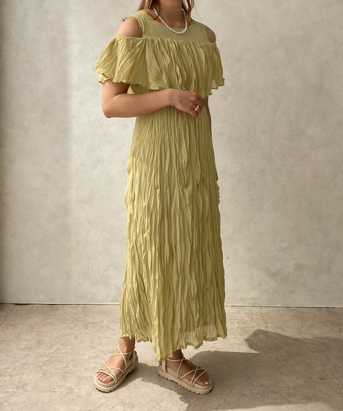 apres jour clair(アプレジュールクレア)の「【apres jour clair】ワッシャークリンクル2WAYワンピース【ZOZOTOWN限定アイテム】(ワンピース・レディース・ブラック/グリーン/アイボリー・X-LARGE/フリー)」の17枚目の写真