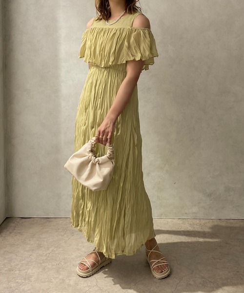 apres jour clair(アプレジュールクレア)の「【apres jour clair】ワッシャークリンクル2WAYワンピース【ZOZOTOWN限定アイテム】(ワンピース・レディース・ブラック/グリーン/アイボリー・X-LARGE/フリー)」の8枚目の写真