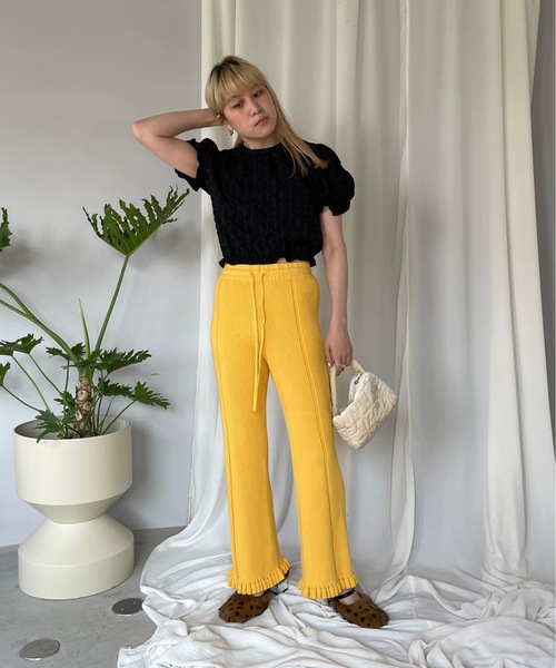 SANSeLF（サンセルフ）の「エンボスショートトップス【SANSeLF】sanw22s093（その他トップス・レディース・ホワイト/ブラック・FREE）」の17枚目の写真