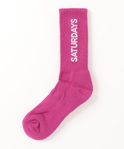 Saturdays NYC(サタデーズ ニューヨークシティ )の「Saturdays Logo Sock(ソックス/靴下・メンズ・オフホワイト/パープル/ブラック・FREE)」の1枚目の写真