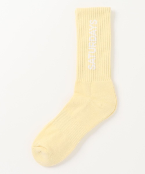 Saturdays NYC(サタデーズ ニューヨークシティ )の「Saturdays Logo Sock(ソックス/靴下・メンズ・オフホワイト/パープル/ブラック・FREE)」の2枚目の写真