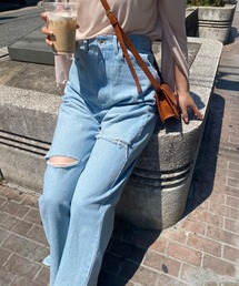 one after another NICE CLAUP | 【S,Mサイズ】カッティングワイドデニムパンツ(デニムパンツ)