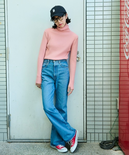 Auntie Rosa Holiday（アンティローザホリデー）の「フィンガーホールカラーリブニットタートル（ニット/セーター・レディース・ブラック/パープル/ピンク/オレンジ/ブルー/グリーン/ライトグリーン/アイボリー・FREE）」の22枚目の写真