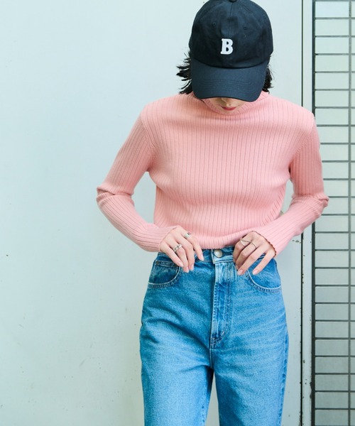 Auntie Rosa Holiday（アンティローザホリデー）の「フィンガーホールカラーリブニットタートル（ニット/セーター・レディース・ブラック/パープル/ピンク/オレンジ/ブルー/グリーン/ライトグリーン/アイボリー・FREE）」の12枚目の写真