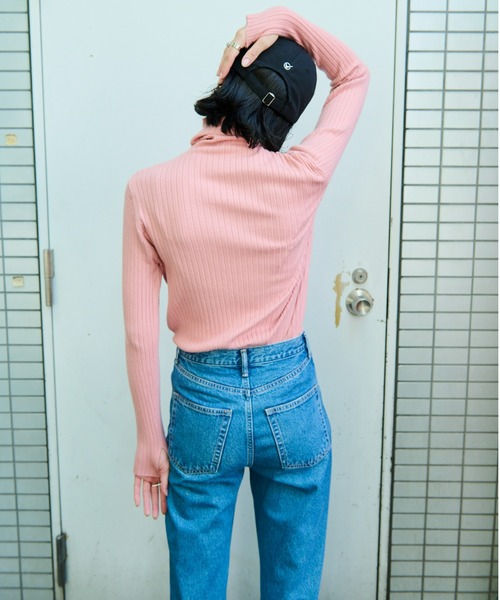 Auntie Rosa Holiday（アンティローザホリデー）の「フィンガーホールカラーリブニットタートル（ニット/セーター・レディース・ブラック/パープル/ピンク/オレンジ/ブルー/グリーン/ライトグリーン/アイボリー・FREE）」の17枚目の写真