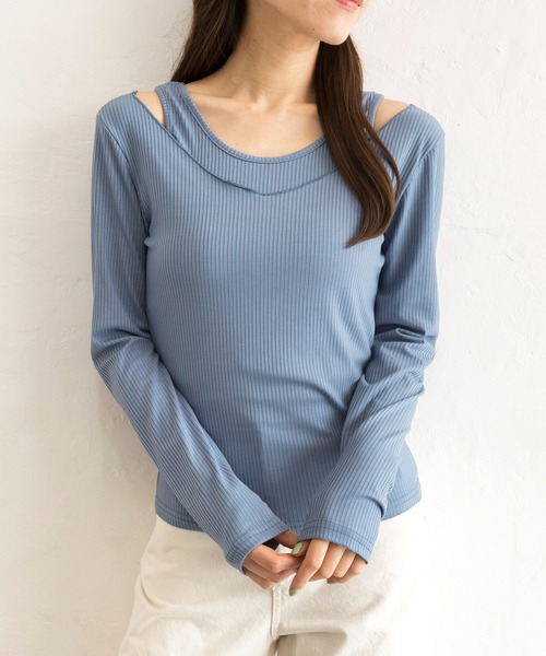 セール】オフショルダーカットソー&タンクトップSETアンサンブル  