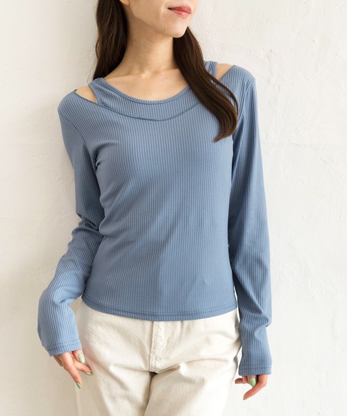 Alite cloth（アリーテクロス）の「オフショルダーカットソー&タンクトップSETアンサンブル（アンサンブル・レディース・ブラック/オフホワイト/ブルー/ライトイエロー・FREE）」の10枚目の写真