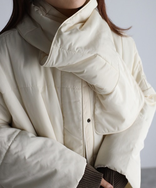 sakishimatokyo（サキシマトーキョー）の「【マフラー付き】エコダウン/ダウンジャケット/パディングコート（ダウンジャケット/コート・レディース・ホワイト/ブラック/グレー/アイボリー/ベージュ・FREE）」の6枚目の写真