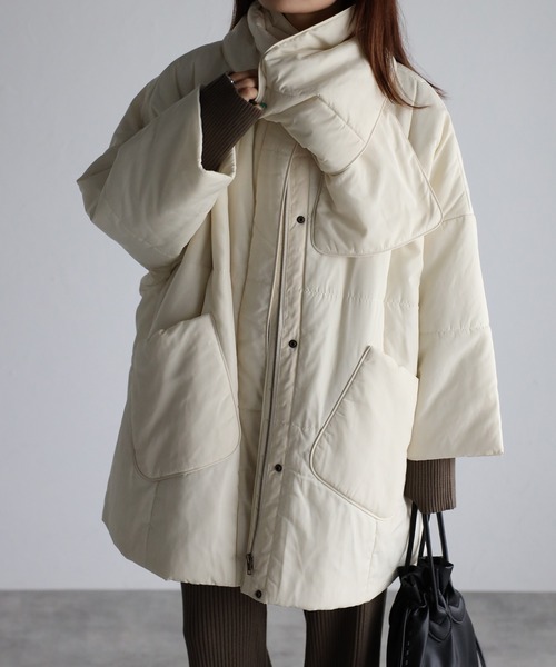 sakishimatokyo（サキシマトーキョー）の「【マフラー付き】エコダウン/ダウンジャケット/パディングコート（ダウンジャケット/コート・レディース・ホワイト/ブラック/グレー/アイボリー/ベージュ・FREE）」の10枚目の写真