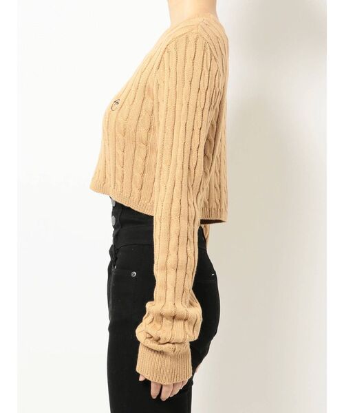 EMODA（エモダ）の「ケーブルショートニット（ニット/セーター・レディース・グレー/ブラック/ネイビー/ベージュ・FREE）」の21枚目の写真