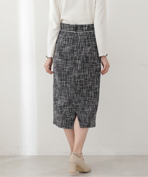 PROPORTION BODY DRESSING（プロポーションボディドレッシング）の「ツイードタイトスカート / 1212220803（スカート・レディース・ネイビー/ホワイト系その他・SMALL/MEDIUM/X-SMALL）」の3枚目の写真