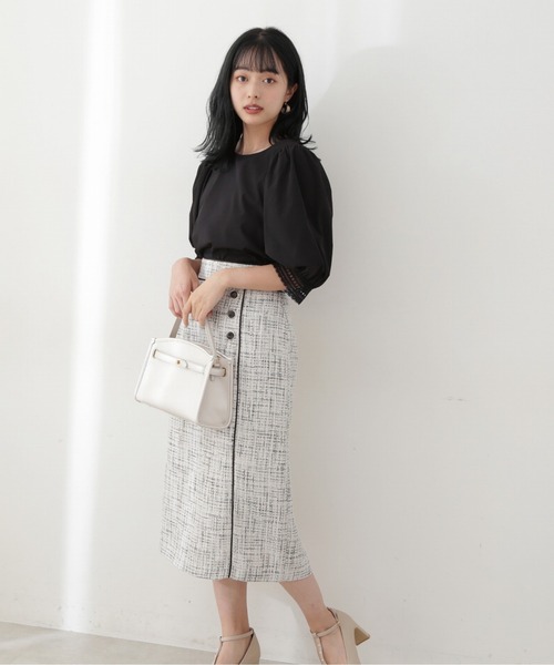 PROPORTION BODY DRESSING（プロポーションボディドレッシング）の「ツイードタイトスカート / 1212220803（スカート・レディース・ネイビー/ホワイト系その他・SMALL/MEDIUM/X-SMALL）」の10枚目の写真