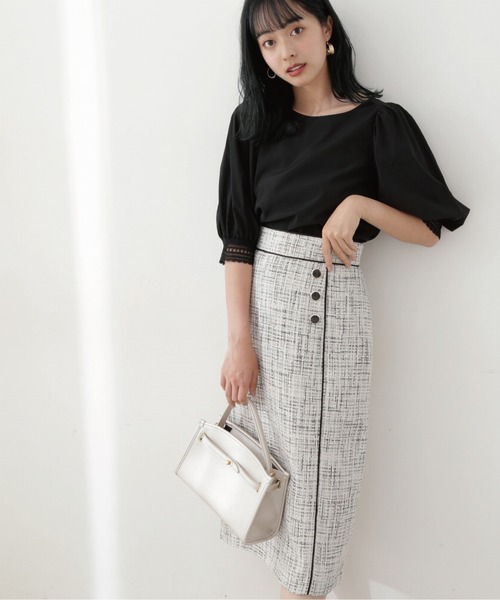 PROPORTION BODY DRESSING（プロポーションボディドレッシング）の「ツイードタイトスカート / 1212220803（スカート・レディース・ネイビー/ホワイト系その他・SMALL/MEDIUM/X-SMALL）」の18枚目の写真