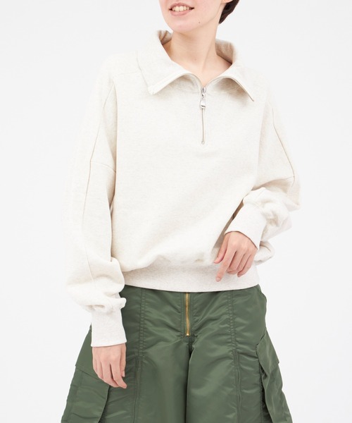 RUMCHE(ラムシェ)の「RUMCHE Zip Sweat Tops(スウェット・レディース・ライトグレー・FREE)」の3枚目の写真