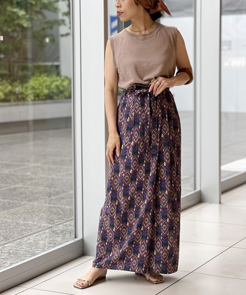 美品　IENA LA BOUCLE モールドット 前開きスカート　40 セール】IENA LA BOUCLE Deveaux イカットスカート（スカート）｜IENA