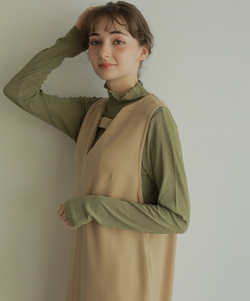 onetome(ワントゥーミー)の「Vネックワンピース(ワンピース・レディース・ベージュ/ブラウン・FREE)」の20枚目の写真