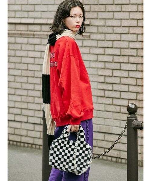 jouetie（ジュエティ）の「バックサテンロゴプルオーバー（スウェット・レディース・レッド/ブラック/オフホワイト・MEDIUM）」の16枚目の写真