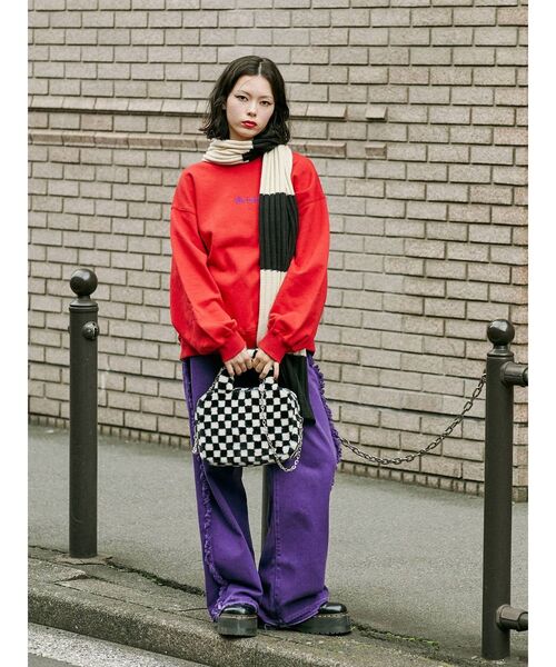 jouetie（ジュエティ）の「バックサテンロゴプルオーバー（スウェット・レディース・レッド/ブラック/オフホワイト・MEDIUM）」の18枚目の写真