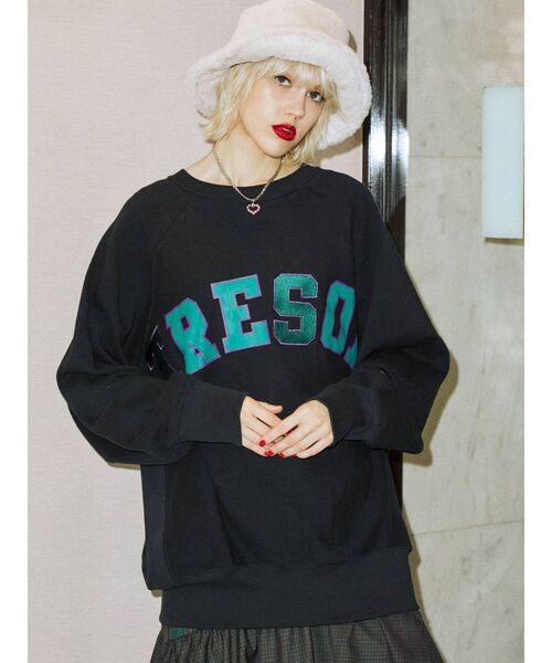 jouetie(ジュエティ)の「【Champion別注】BIGプルオーバー(スウェット・レディース・ブラック/パープル/グレー・MEDIUM)」の5枚目の写真