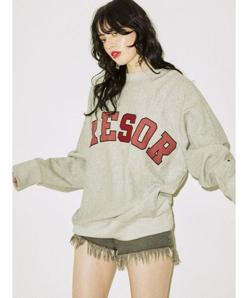 jouetie(ジュエティ)の「【Champion別注】BIGプルオーバー(スウェット・レディース・ブラック/パープル/グレー・MEDIUM)」の12枚目の写真