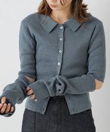 Kastane | 襟付きネップチビカーデ・アームウォーマーSET(カーディガン/ボレロ)