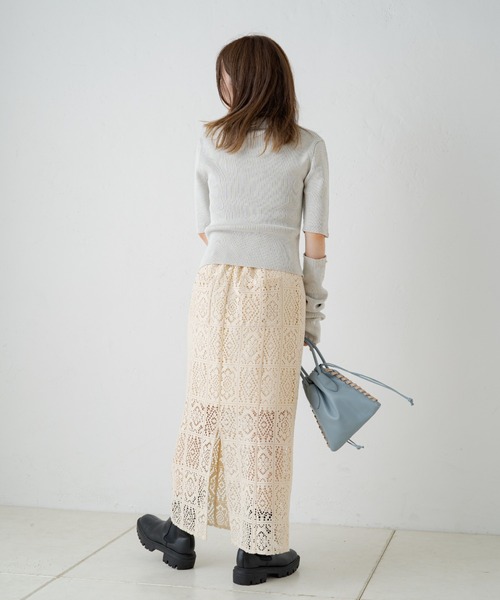 Kastane（カスタネ）の「襟付きネップチビカーデ・アームウォーマーSET（カーディガン/ボレロ・レディース・ピンクベージュ/ライトグレー/ブルー・FREE）」の9枚目の写真