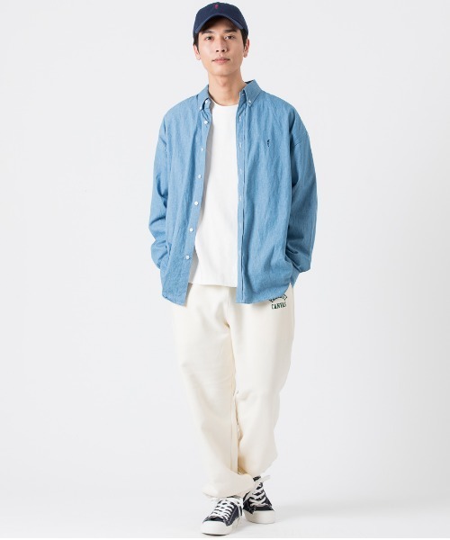 PARROTT CANVAS(パロットキャンバス)の「PARROTT CANVAS/パロットキャンバス カレッジロゴスウェットパンツ(その他パンツ・レディース・グリーン/ネイビー/キナリ・M/S/L)」の2枚目の写真