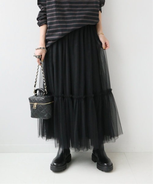 JOURNAL STANDARD relume(ジャーナルスタンダード レリューム)の「■《追加2》ウォッシャブルチュールイージースカート(スカート・レディース・ブラック・FREE)」の10枚目の写真