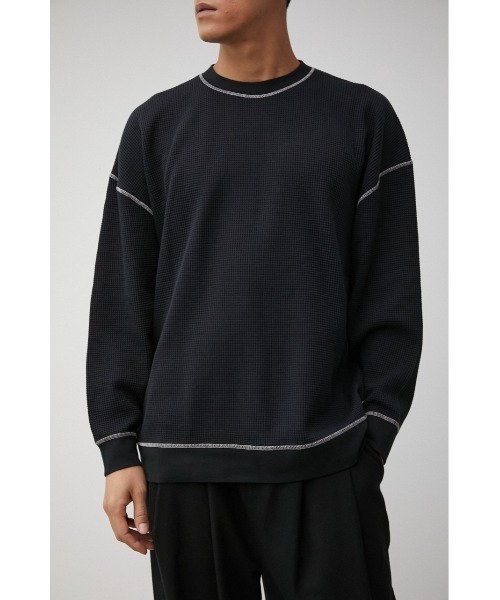 AZUL by moussy（アズールバイマウジー）の「OVER SILHOUETTE WAFFLE TOPS/オーバーシルエットワッフルトップス（Tシャツ/カットソー・メンズ・ホワイト/ブラック/ベージュ・MEDIUM/LARGE）」の13枚目の写真