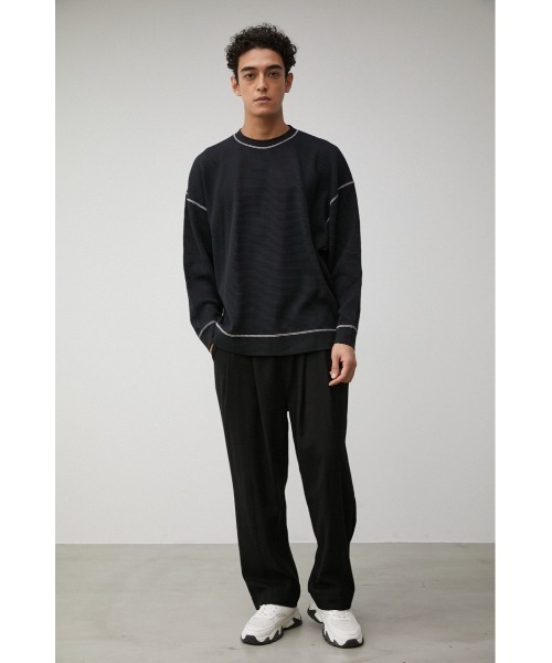 AZUL by moussy（アズールバイマウジー）の「OVER SILHOUETTE WAFFLE TOPS/オーバーシルエットワッフルトップス（Tシャツ/カットソー・メンズ・ホワイト/ブラック/ベージュ・MEDIUM/LARGE）」の16枚目の写真