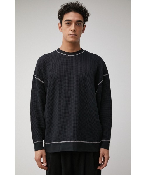 AZUL by moussy（アズールバイマウジー）の「OVER SILHOUETTE WAFFLE TOPS/オーバーシルエットワッフルトップス（Tシャツ/カットソー・メンズ・ホワイト/ブラック/ベージュ・MEDIUM/LARGE）」の17枚目の写真