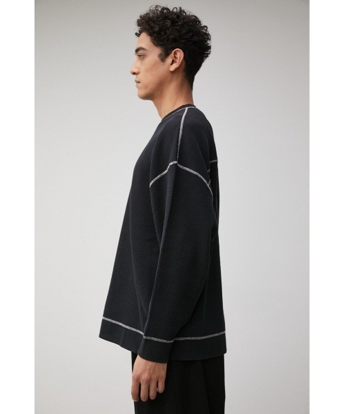 AZUL by moussy（アズールバイマウジー）の「OVER SILHOUETTE WAFFLE TOPS/オーバーシルエットワッフルトップス（Tシャツ/カットソー・メンズ・ホワイト/ブラック/ベージュ・MEDIUM/LARGE）」の18枚目の写真