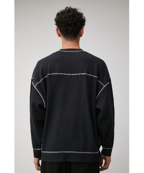 AZUL by moussy（アズールバイマウジー）の「OVER SILHOUETTE WAFFLE TOPS/オーバーシルエットワッフルトップス（Tシャツ/カットソー・メンズ・ホワイト/ブラック/ベージュ・MEDIUM/LARGE）」の19枚目の写真