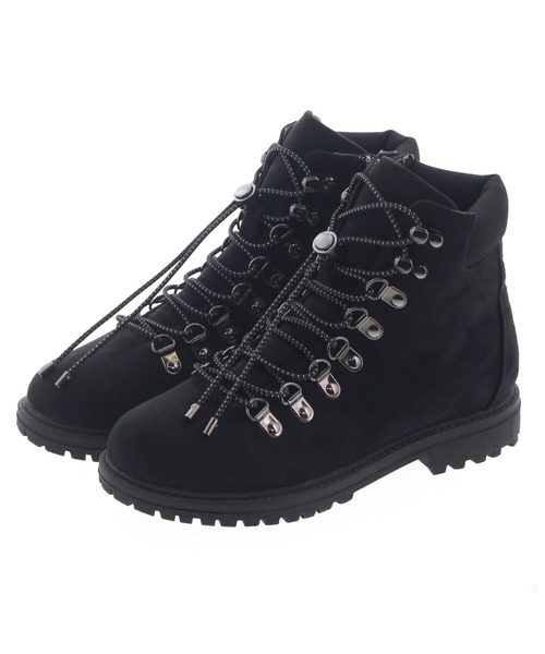 JELLY BEANS（ジェリービーンズ）の「レースアップマウンテンブーツ(217-60228)JELLY BEANS(ジェリービーンズ)（ブーツ・レディース・ブラック系/アイボリー/ブルー・S/M/L）」の3枚目の写真