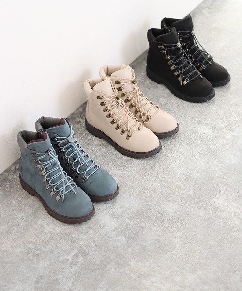JELLY BEANS（ジェリービーンズ）の「レースアップマウンテンブーツ(217-60228)JELLY BEANS(ジェリービーンズ)（ブーツ・レディース・ブラック系/アイボリー/ブルー・S/M/L）」の8枚目の写真