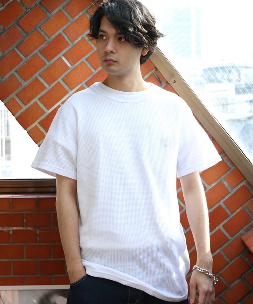 JEMORGAN（ジェーイーモーガン）の「JEMORGAN ワッフル半袖Tシャツ（Tシャツ/カットソー・メンズ・ホワイト系その他/ネイビー/カーキ/杢グレー/ブラック/ホワイト・MEDIUM/X-LARGE/LARGE）」の2枚目の写真