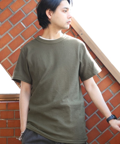 JEMORGAN（ジェーイーモーガン）の「JEMORGAN ワッフル半袖Tシャツ（Tシャツ/カットソー・メンズ・ホワイト系その他/ネイビー/カーキ/杢グレー/ブラック/ホワイト・MEDIUM/X-LARGE/LARGE）」の6枚目の写真