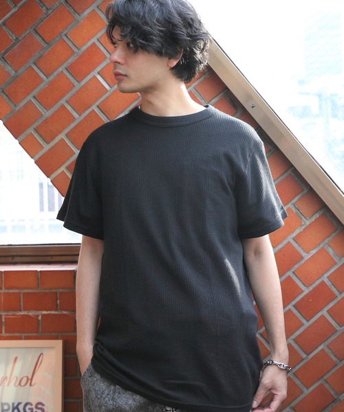 JEMORGAN（ジェーイーモーガン）の「JEMORGAN ワッフル半袖Tシャツ（Tシャツ/カットソー・メンズ・ホワイト系その他/ネイビー/カーキ/杢グレー/ブラック/ホワイト・MEDIUM/X-LARGE/LARGE）」の4枚目の写真