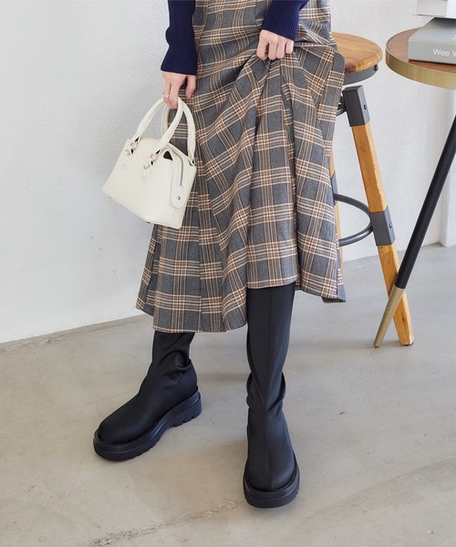 KOBE LETTUCE(コウベレタス)の「ストレッチロングチャンキーブーツ(ブーツ・レディース・ブラック/ブラック系・L/LL/S/M)」の12枚目の写真