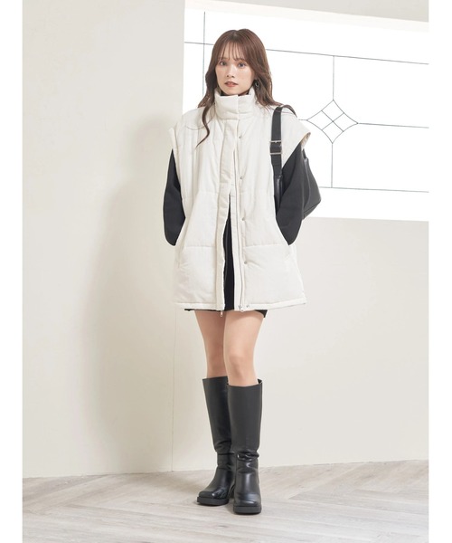 earth music&ecology（アースミュージックアンドエコロジー）の「マルチＷＡＹ中綿コート（その他アウター・レディース・ブラック/ホワイト/ラベンダー・FREE）」の10枚目の写真