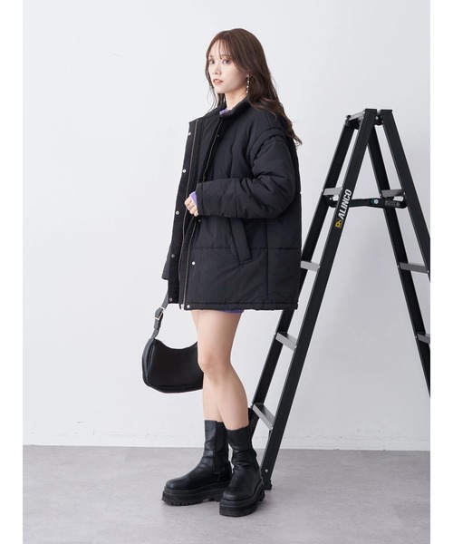 earth music&ecology（アースミュージックアンドエコロジー）の「マルチＷＡＹ中綿コート（その他アウター・レディース・ブラック/ホワイト/ラベンダー・FREE）」の22枚目の写真