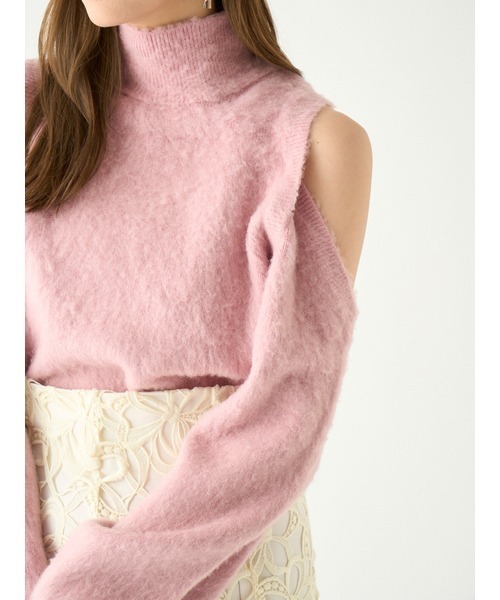 SNIDEL（スナイデル）の「オープンショルダーニットプルオーバー（ニット/セーター・レディース・ブラック/アイボリー/ピンク・FREE）」の8枚目の写真