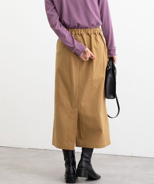 POU DOU DOU（プードゥドゥ）の「ロングナロースカート（スカート・レディース・ミント/キナリ/キャメル・3）」の6枚目の写真