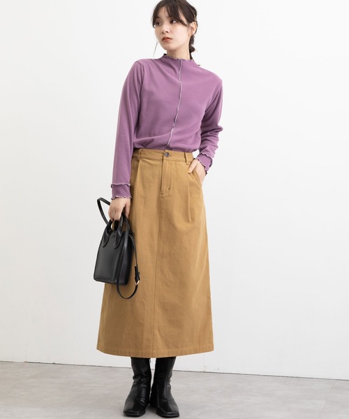 POU DOU DOU（プードゥドゥ）の「ロングナロースカート（スカート・レディース・ミント/キナリ/キャメル・3）」の7枚目の写真