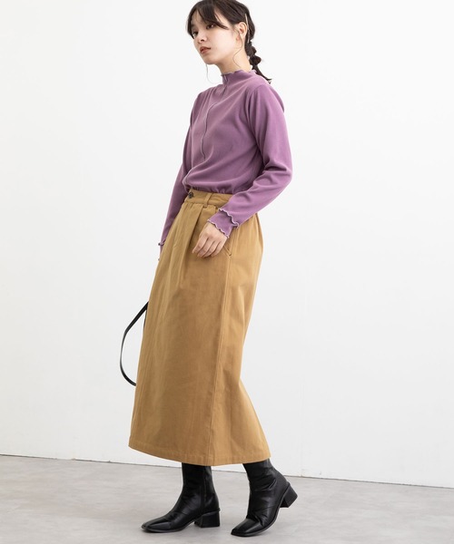 POU DOU DOU（プードゥドゥ）の「ロングナロースカート（スカート・レディース・ミント/キナリ/キャメル・3）」の8枚目の写真