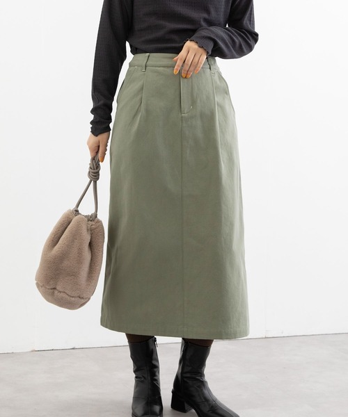 POU DOU DOU（プードゥドゥ）の「ロングナロースカート（スカート・レディース・ミント/キナリ/キャメル・3）」の12枚目の写真