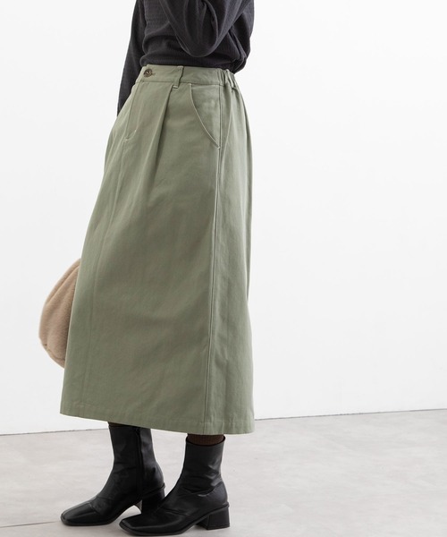 POU DOU DOU（プードゥドゥ）の「ロングナロースカート（スカート・レディース・ミント/キナリ/キャメル・3）」の13枚目の写真