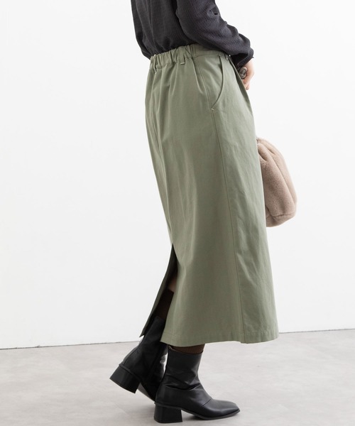 POU DOU DOU（プードゥドゥ）の「ロングナロースカート（スカート・レディース・ミント/キナリ/キャメル・3）」の15枚目の写真