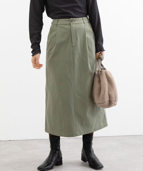POU DOU DOU（プードゥドゥ）の「ロングナロースカート（スカート・レディース・ミント/キナリ/キャメル・3）」の16枚目の写真