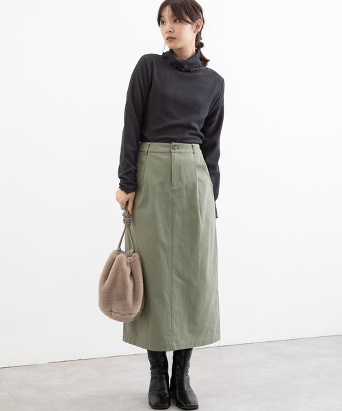 POU DOU DOU（プードゥドゥ）の「ロングナロースカート（スカート・レディース・ミント/キナリ/キャメル・3）」の17枚目の写真